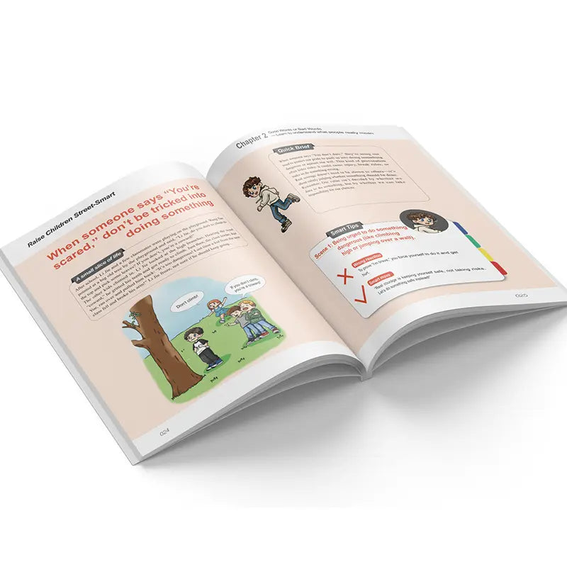 Illustrated inside pages from the Street Smart children’s guide
