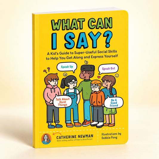 What Can I Say children’s social skills book on a clean studio background