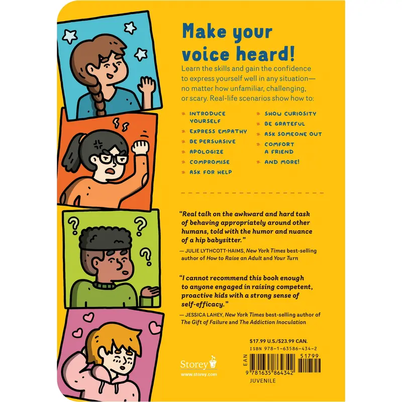 Back cover showing social skills taught in What Can I Say